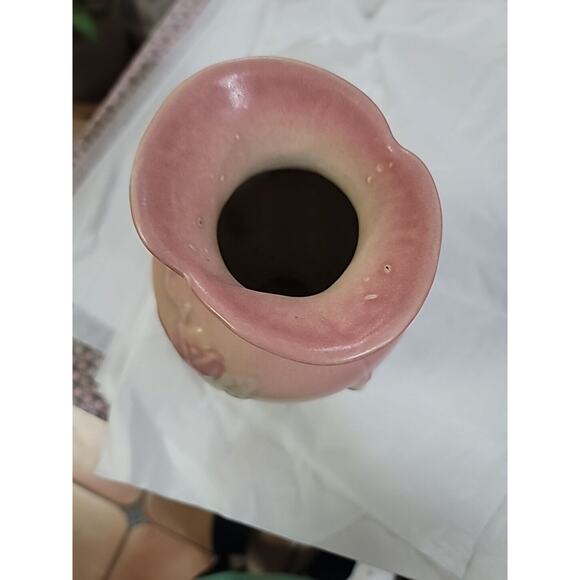 HULL POTTERY PINK AND BLUE 8-1/2 " VASE MAGNOLIA PATTERN # 2 - Picture 6 of 8